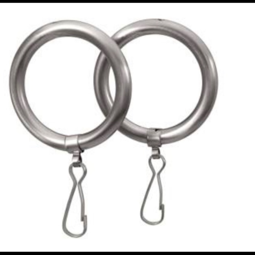 Set of 12 Stainless Steel Satin Rings/Hooks (NEW)